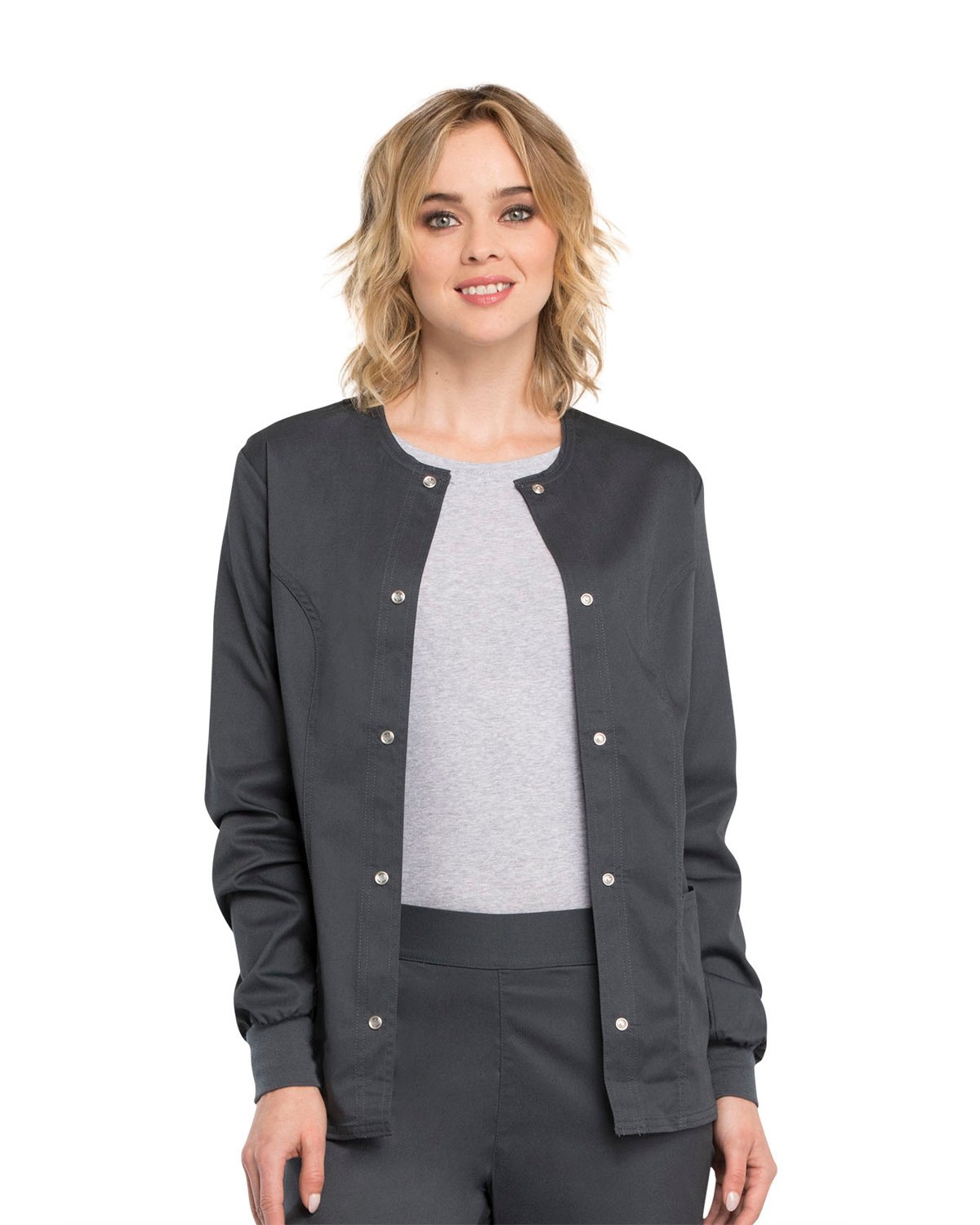 Women's Snap Front Warm-Up Jacket (LUXE) – Lami Scrubs